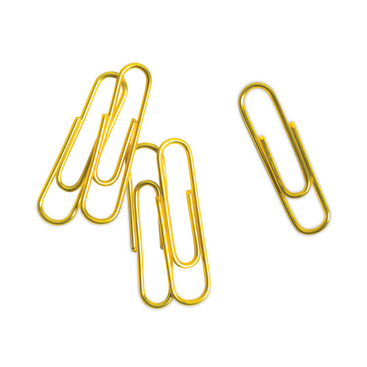 U Brands Paper Clips, Medium, Vinyl-Coated, Gold, 200 Clips/Box, 5 Boxes/Pack (3619U0624)