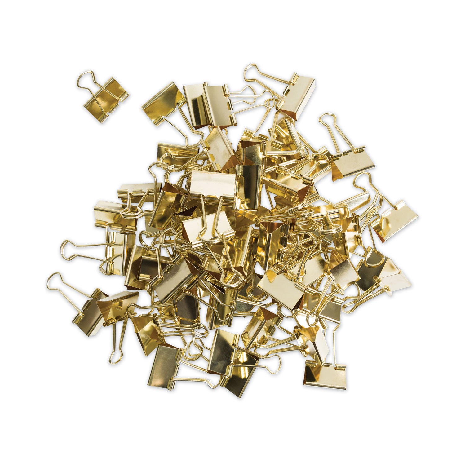 U Brands Binder Clips, Medium, Gold, 72/Pack (3600U0624)