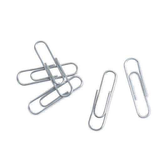 U Brands Paper Clips, Medium, Vinyl-Coated, Silver, 200 Clips/Box, 5 Boxes/Pack (3684U0624)