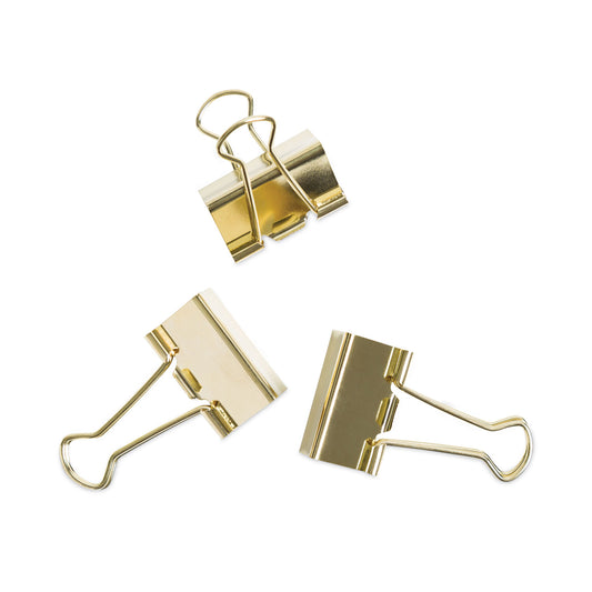 U Brands Binder Clips, Medium, Gold, 72/Pack (3600U0624)