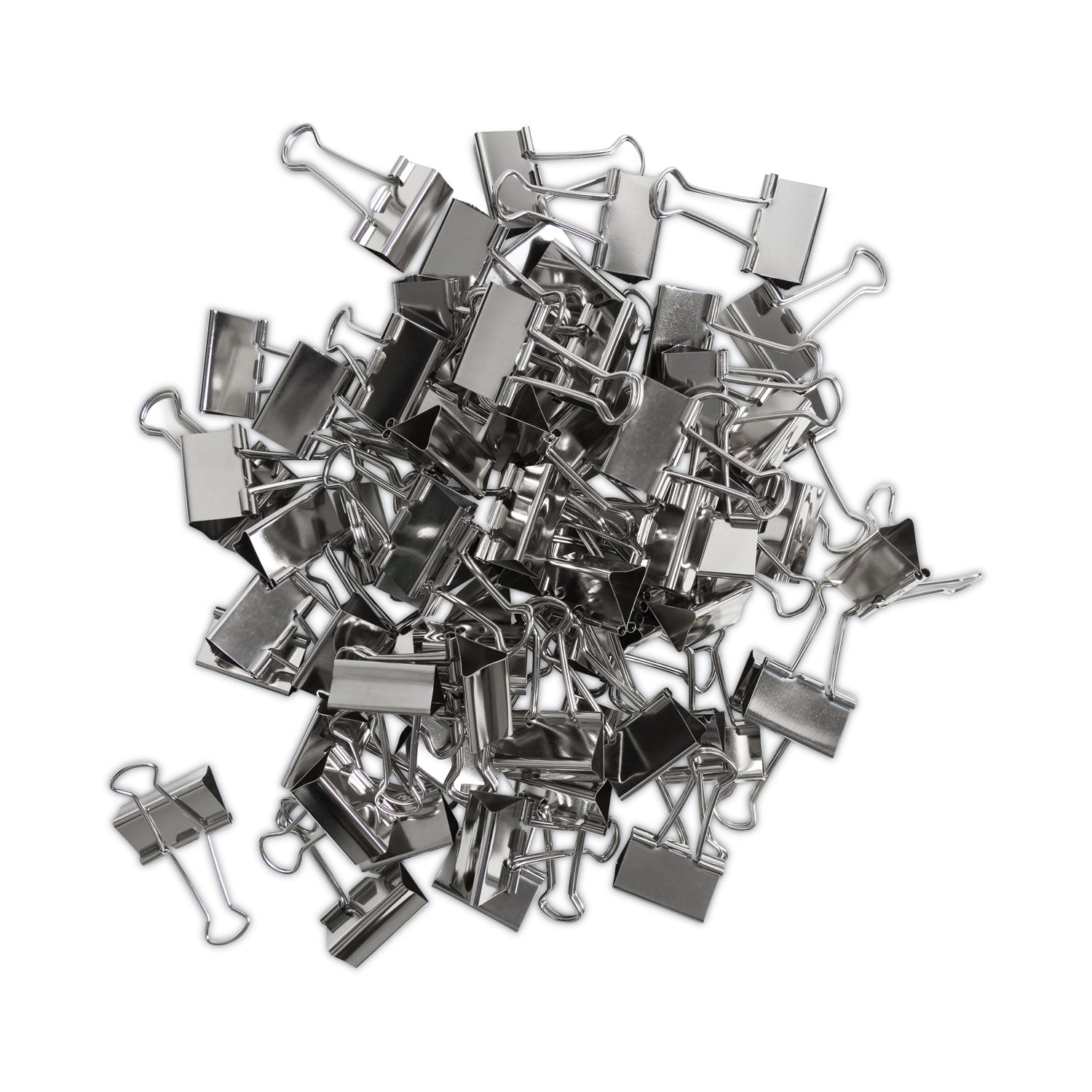 U Brands Binder Clips, Medium, Silver, 72/Pack (3604U0624)