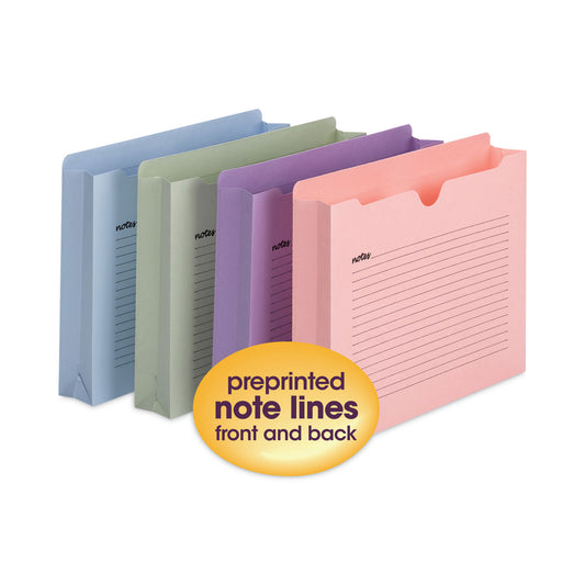 Smead Notes File Jackets, Straight Tab, 2" Expansion, Letter Size, Assorted Colors, 12/Pack (75695)