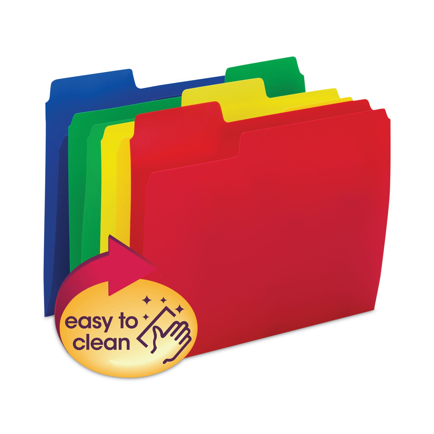 Smead SuperTab Top Tab File Folders, 1/3-Cut Tabs: Assorted, Letter Size, 0.75" Expansion, Polypropylene, 12/Pack (10516)