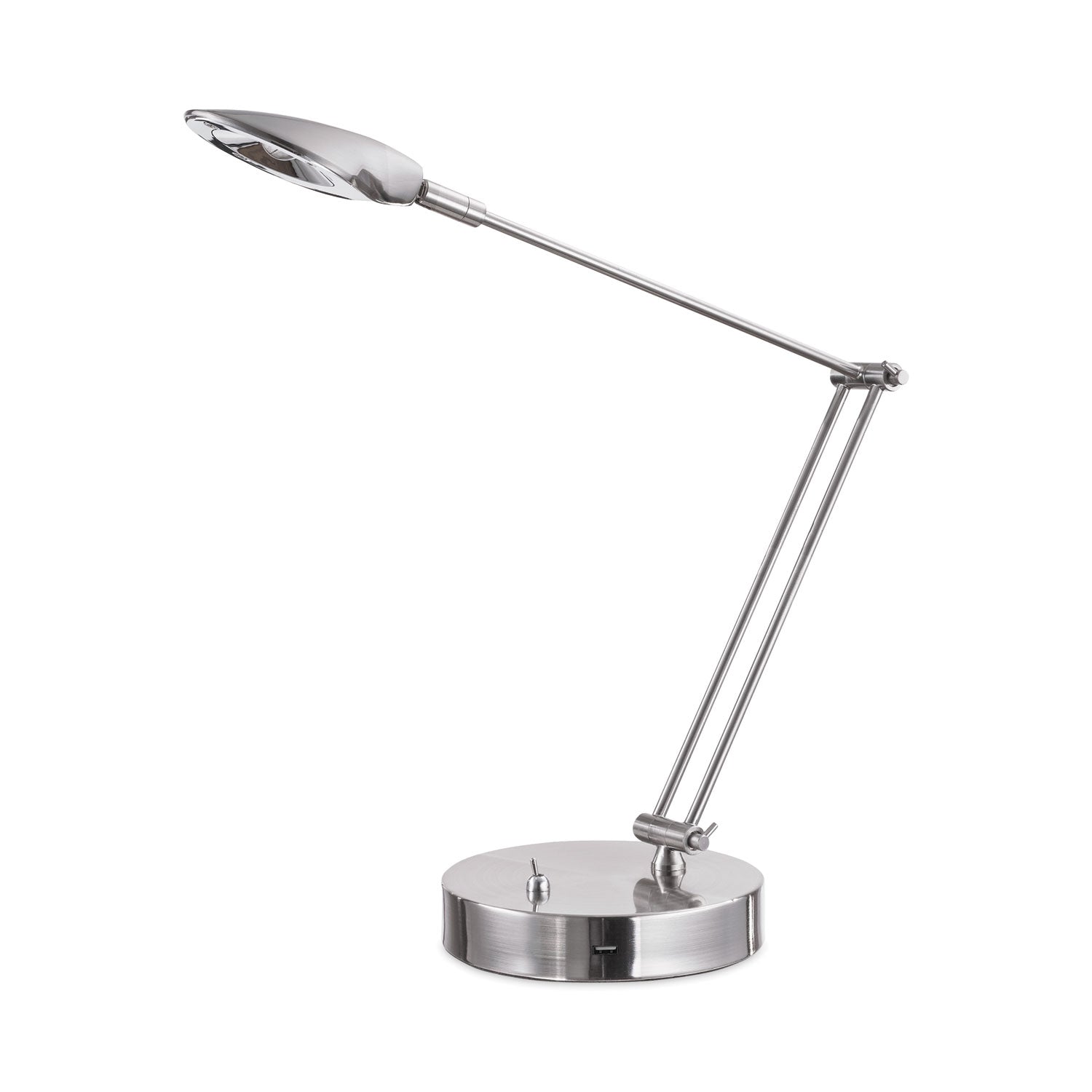 Alera Adjustable LED Task Lamp with USB Port, 11w x 6.25d x 26h, Brushed Nickel (LED900S)