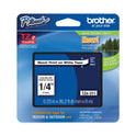 Brother TZe Standard Adhesive Laminated Labeling Tape, 0.23" x 26.2 ft, Black on White (TZE211)