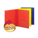 Smead Poly Two-Pocket Folder with Fasteners, 130-Sheet Capacity, 11 x 8.5, Assorted, 6/Pack (87746)