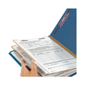 Smead Six-Section Pressboard Top Tab Classification Folders, Six SafeSHIELD Fasteners, 2 Dividers, Legal Size, Dark Blue, 10/Box (19035)