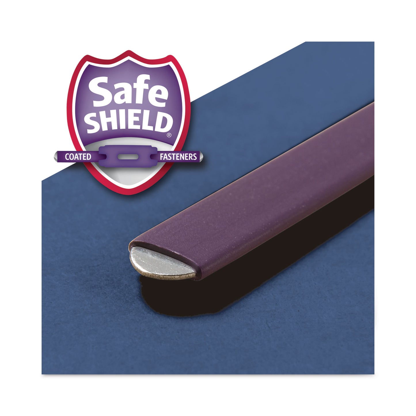 Smead Six-Section Pressboard Top Tab Classification Folders, Six SafeSHIELD Fasteners, 2 Dividers, Legal Size, Dark Blue, 10/Box (19035)