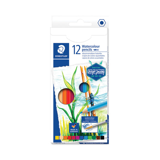 Staedtler Watercolor Pencils, 2.9 mm, HB (#2), Assorted Lead and Barrel Colors, 12/Pack (14610CC12)