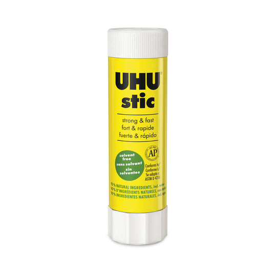 UHU Stic Permanent Glue Stick, 1.41 oz, Applies and Dries Clear (99655)