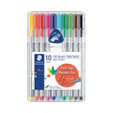 Staedtler Triplus Fineliner Porous Point Pen, Stick, Extra-Fine 0.3 mm, Assorted Ink and Barrel Colors, 10/Pack (334SB10A6)