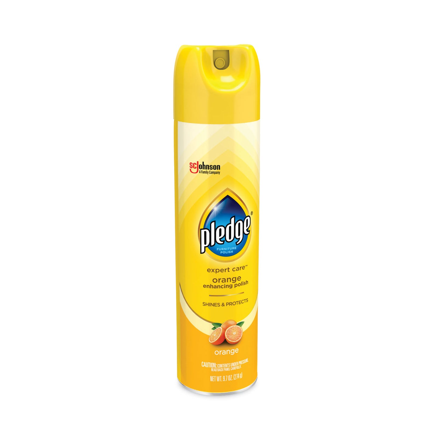 Pledge Furniture Polish, Orange, 9.7 oz Aerosol Spray, 6/Carton (336385)