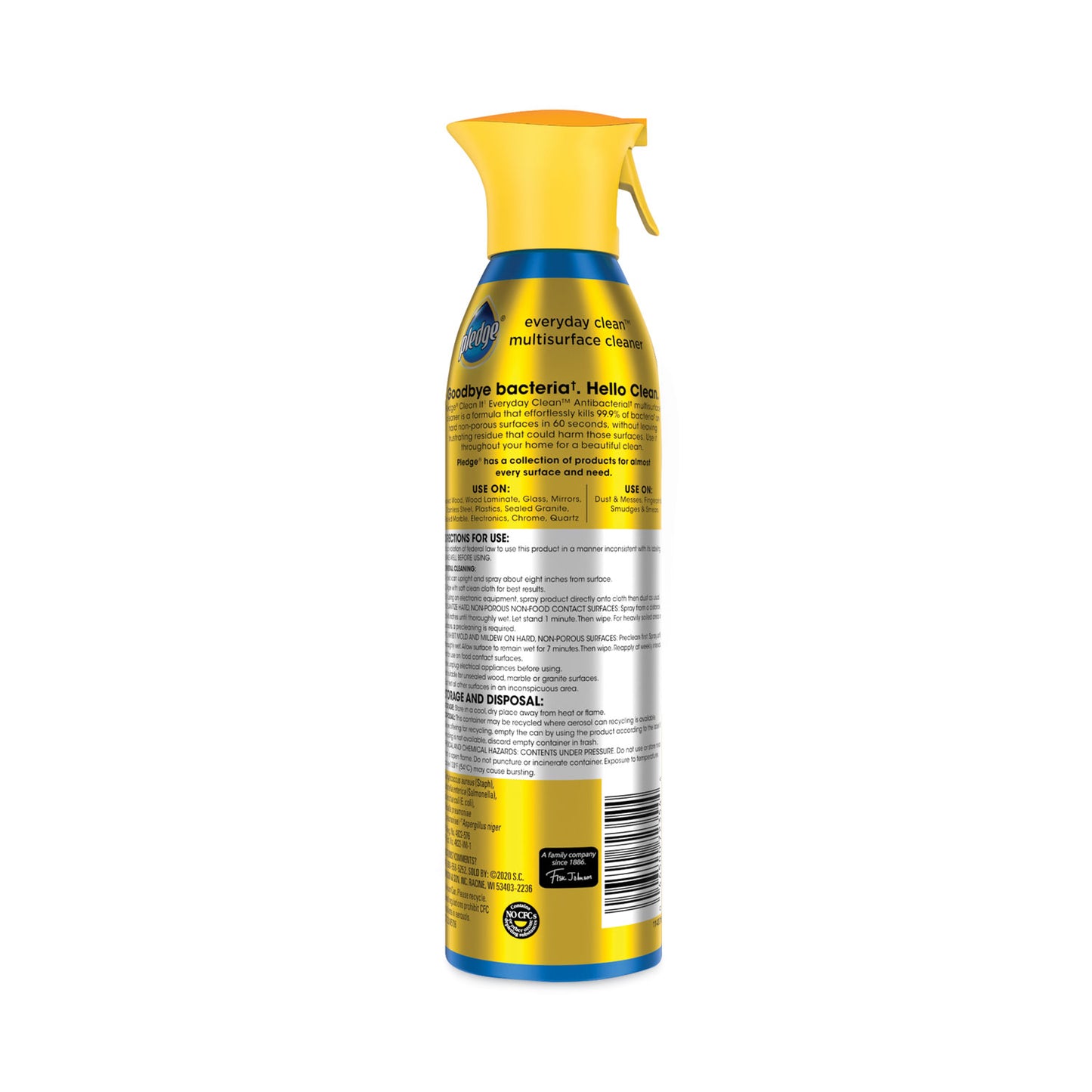 Pledge Multi Surface Antibacterial Everyday Cleaner, 9.7 oz Aerosol Spray (336276EA)