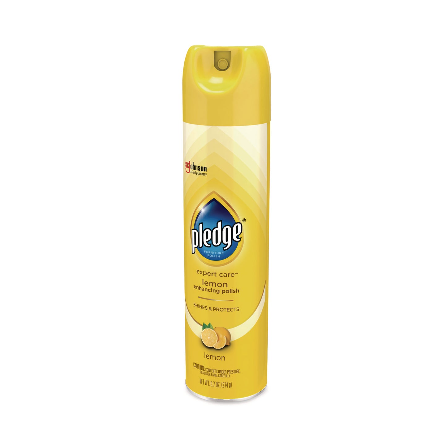 Pledge Furniture Polish, Lemon, 9.7 oz Aerosol Spray, 6/Carton (336298)