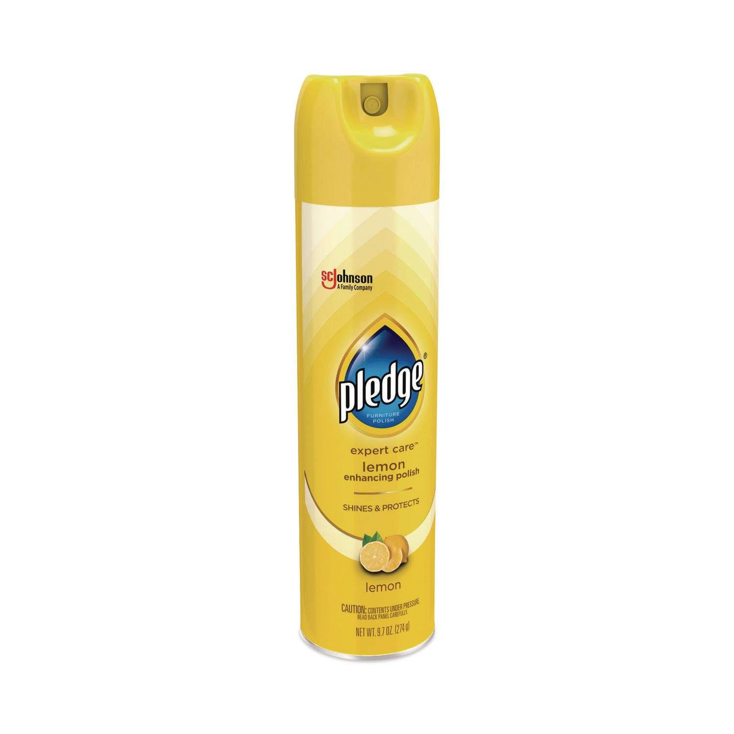 Pledge Furniture Polish, Lemon, 9.7 oz Aerosol Spray, 6/Carton (336298)