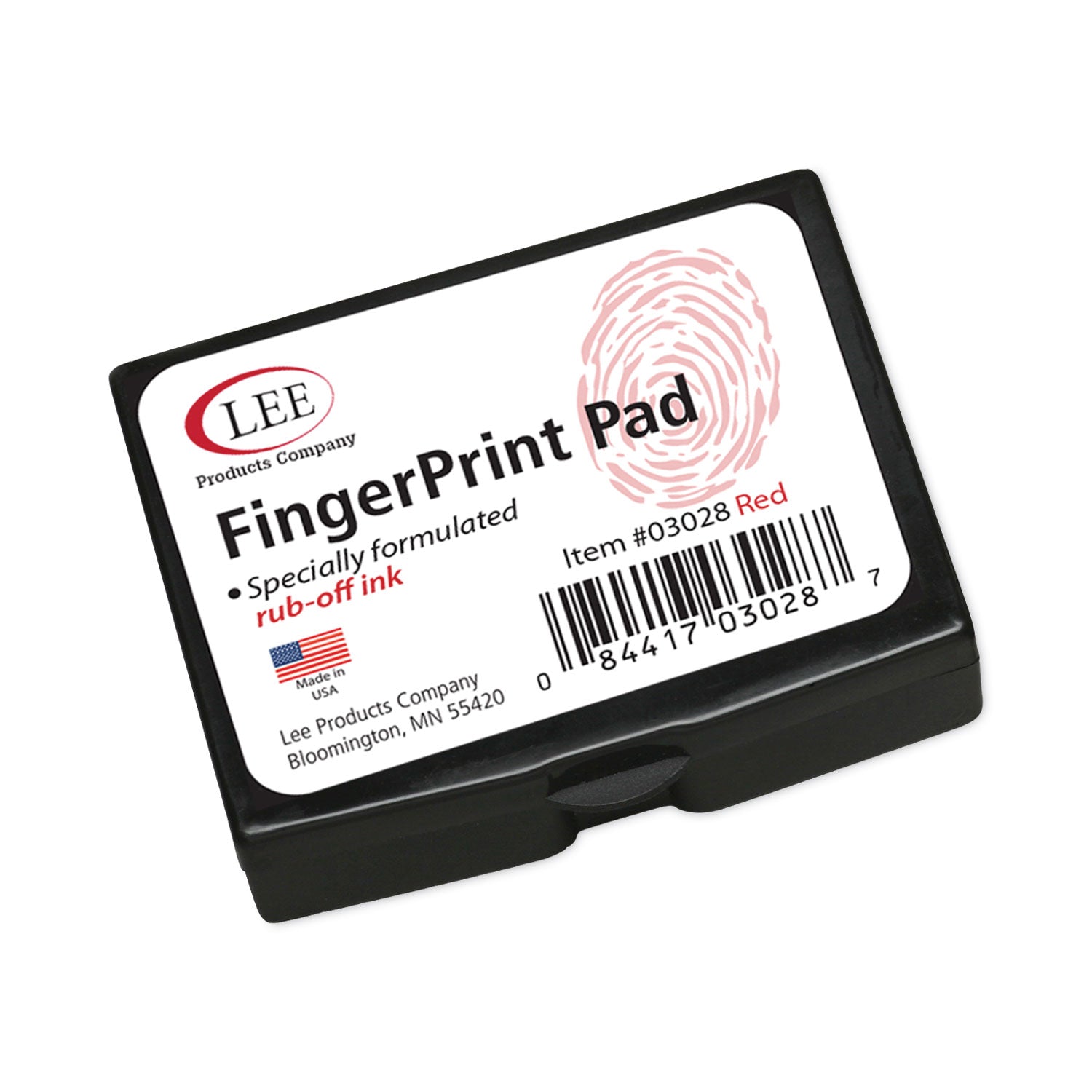 LEE Inkless Fingerprint Pad, 2.25" x 1.75", Red (03028)