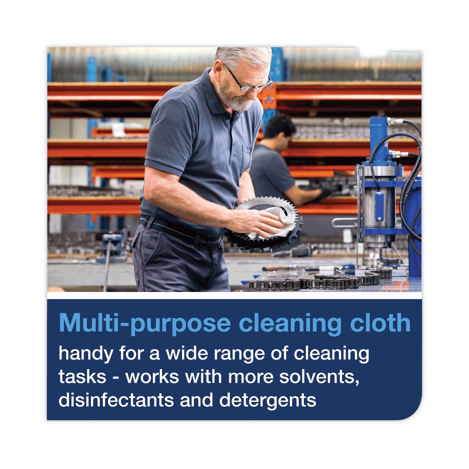 Tork Industrial Cleaning Cloths, 1-Ply, 16.34 x 14, Gray, 210 Wipes/Box (520374)