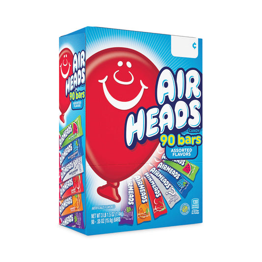Airheads Variety Box, Assorted Flavors, 0.55 oz Bar, 90/Carton (22000705)