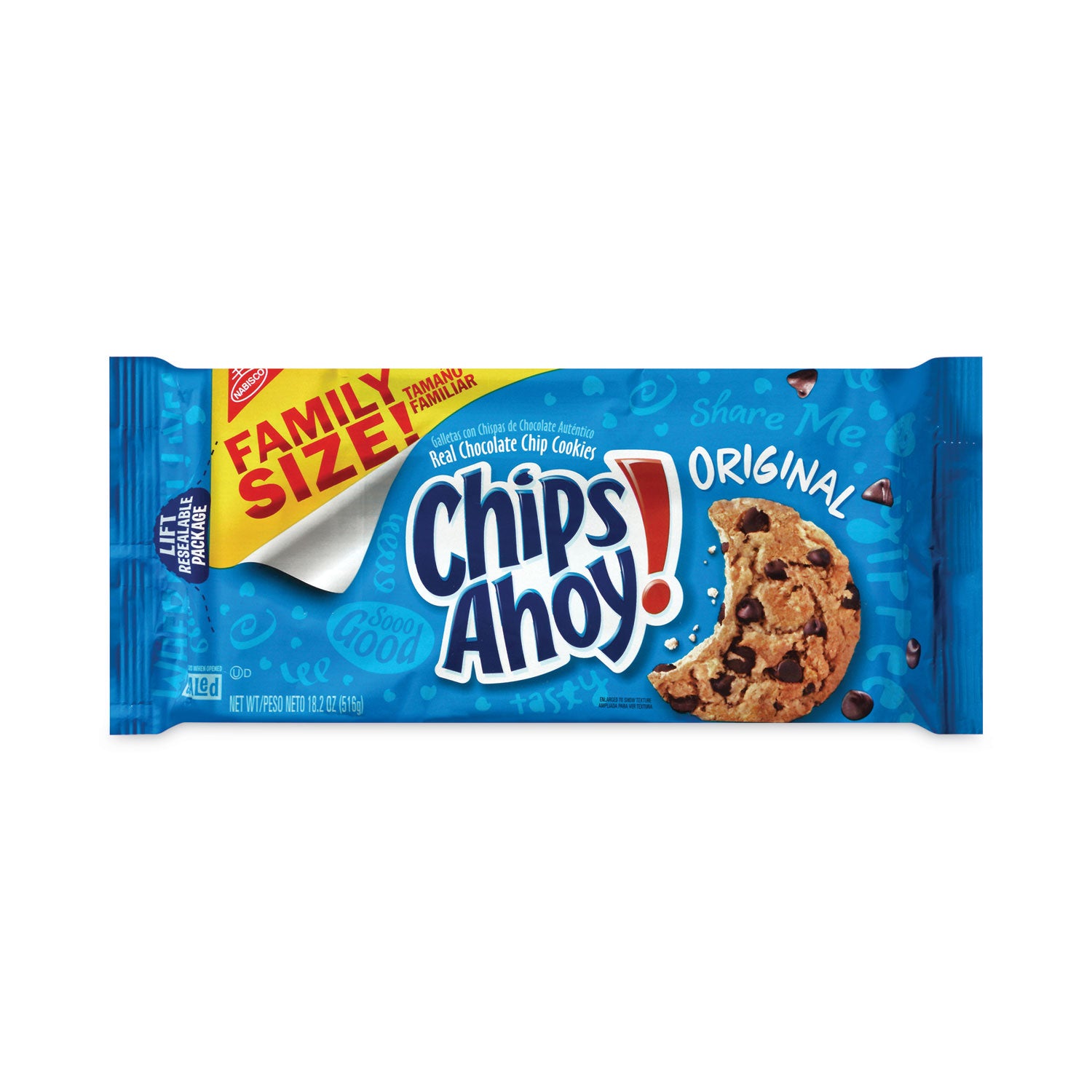 Nabisco Chips Ahoy Chocolate Chip Cookies, 3 Resealable Bags, 3 lb 6.6 oz Box (22000425)