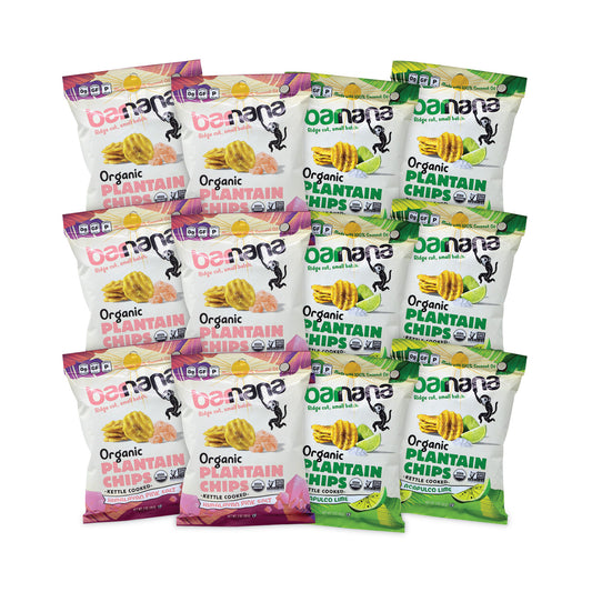 Barnana Plantain Chip Variety Pack, 2 oz Bag, 12/Pack (60000227)