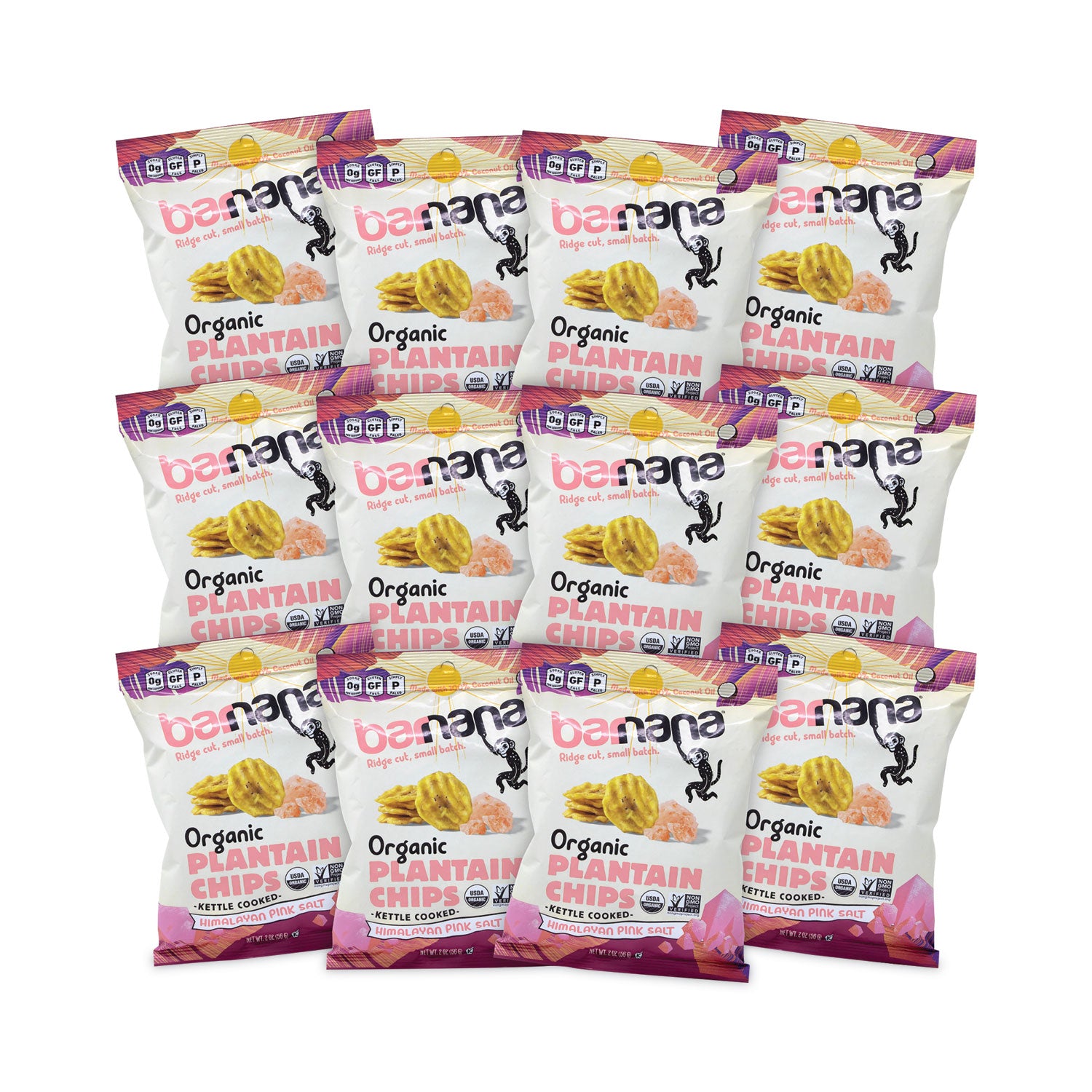 Barnana Himalayan Pink Sea Salt Plantain Chips, 2 oz Bags, 12/Pack (60730318)