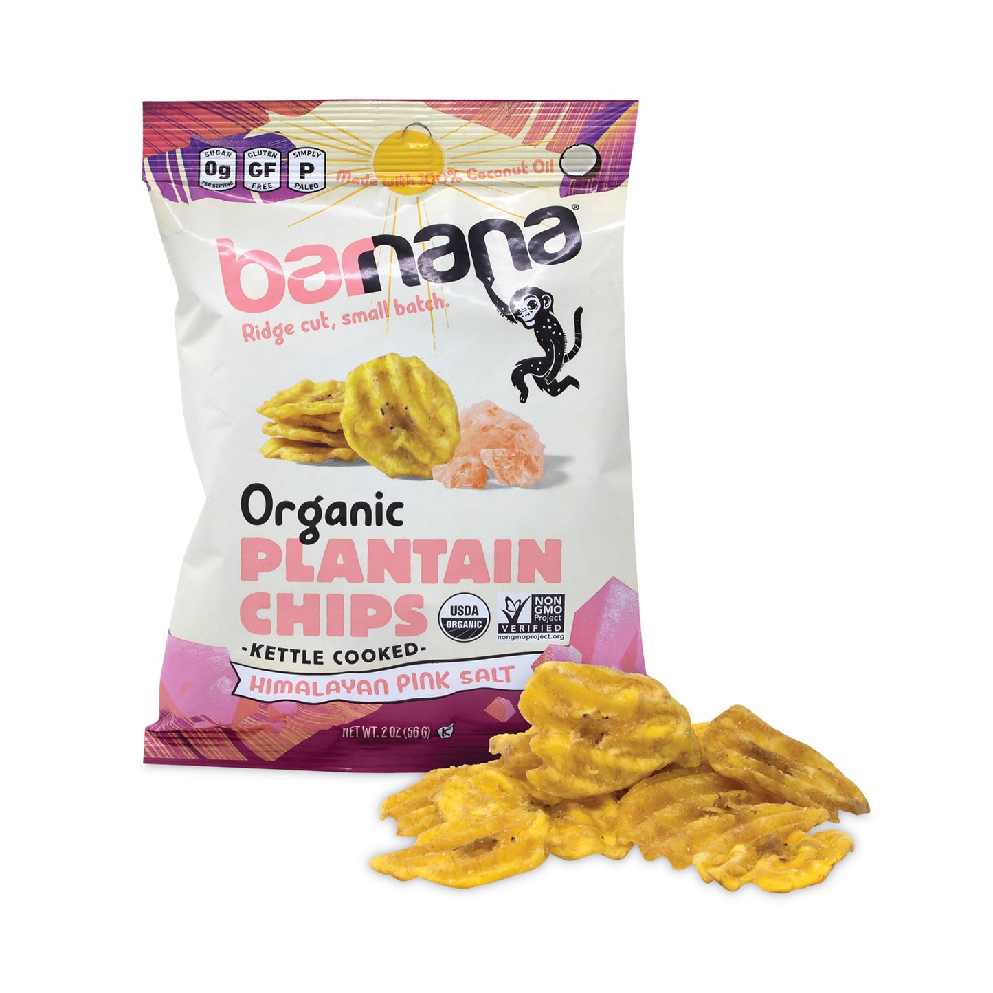 Barnana Himalayan Pink Sea Salt Plantain Chips, 2 oz Bags, 12/Pack (60730318)