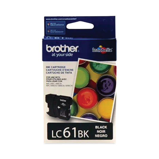 Brother LC61BK Innobella Ink, 450 Page-Yield, Black