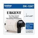 Brother DK1247 Label Tape, 4.07" x 6.4", Black on White, 180 Labels/Roll