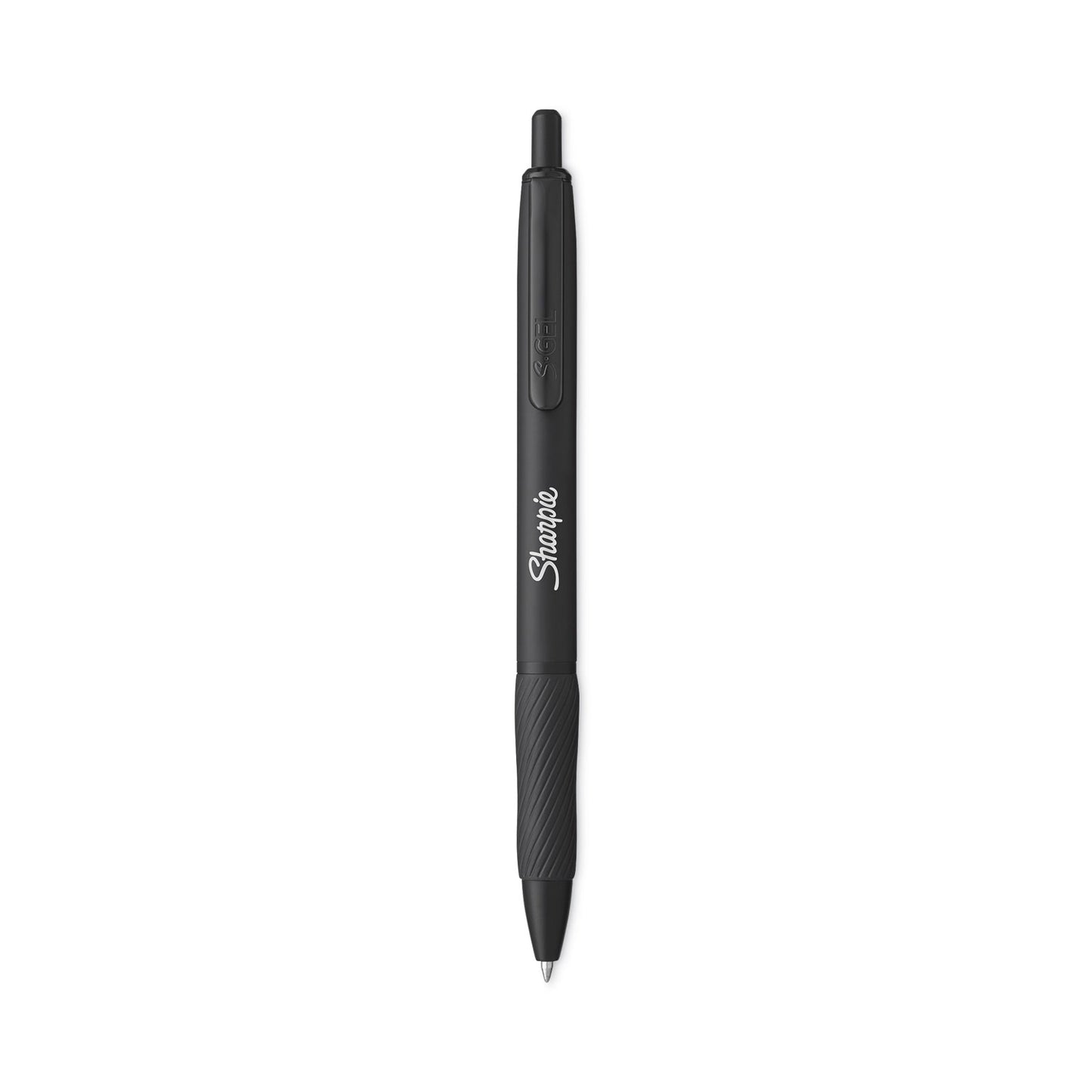 Sharpie S-Gel Premium Metal Barrel Gel Pen, Retractable, Medium 0.7 mm, Black Ink, Black Barrel, Dozen (2153580)