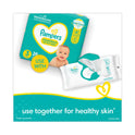 Pampers Sensitive Baby Wipes, 1-Ply, 6.8 x 7, Unscented, White, 56/Pack, 8 Packs/Carton (87076)