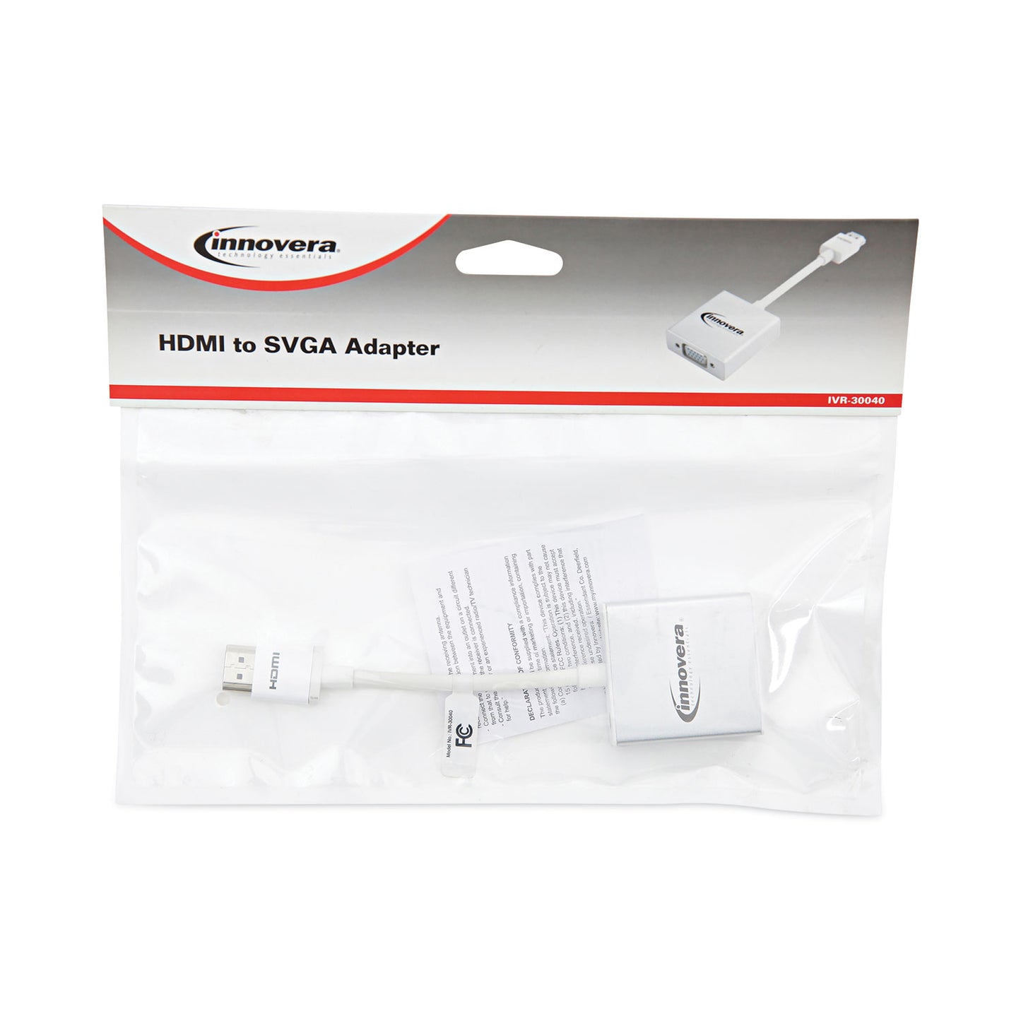 Innovera HDMI to SVGA Adapter, 6", White (30040)