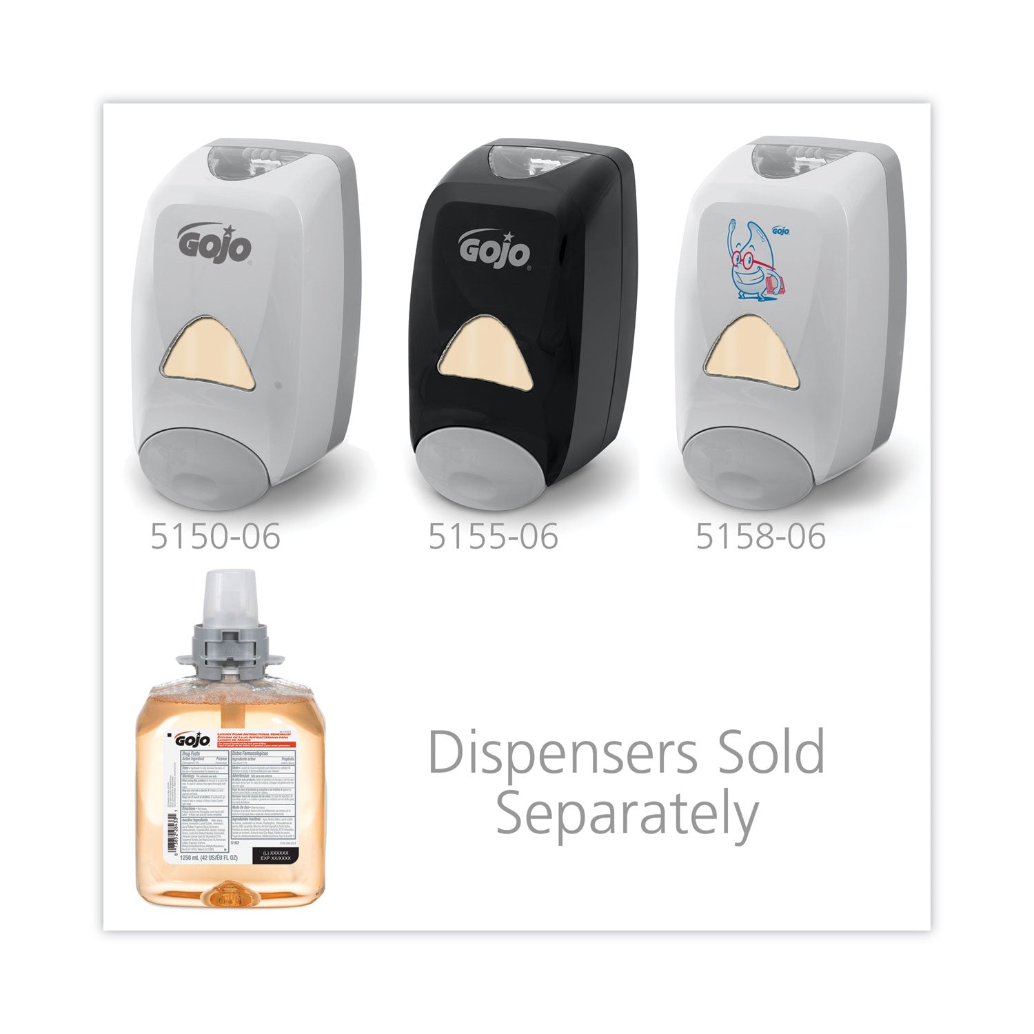 GOJO Luxury Foam Handwash Refill, For FMX-12 Dispenser, Fresh Fruit Scent, 1,250 mL (516204EA)