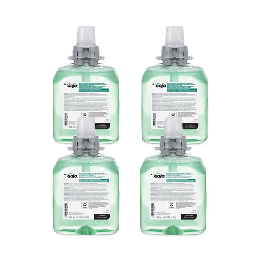 GOJO Green Certified Foam Hair and Body Wash Refill, Cucumber Melon Scent, 1,250 mL, 4/Carton (516304CT)
