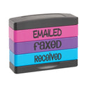 Trodat Interlocking Stack Stamp, EMAILED, FAXED, RECEIVED, 1.81" x 0.63", Assorted Fluorescent Ink (8800)