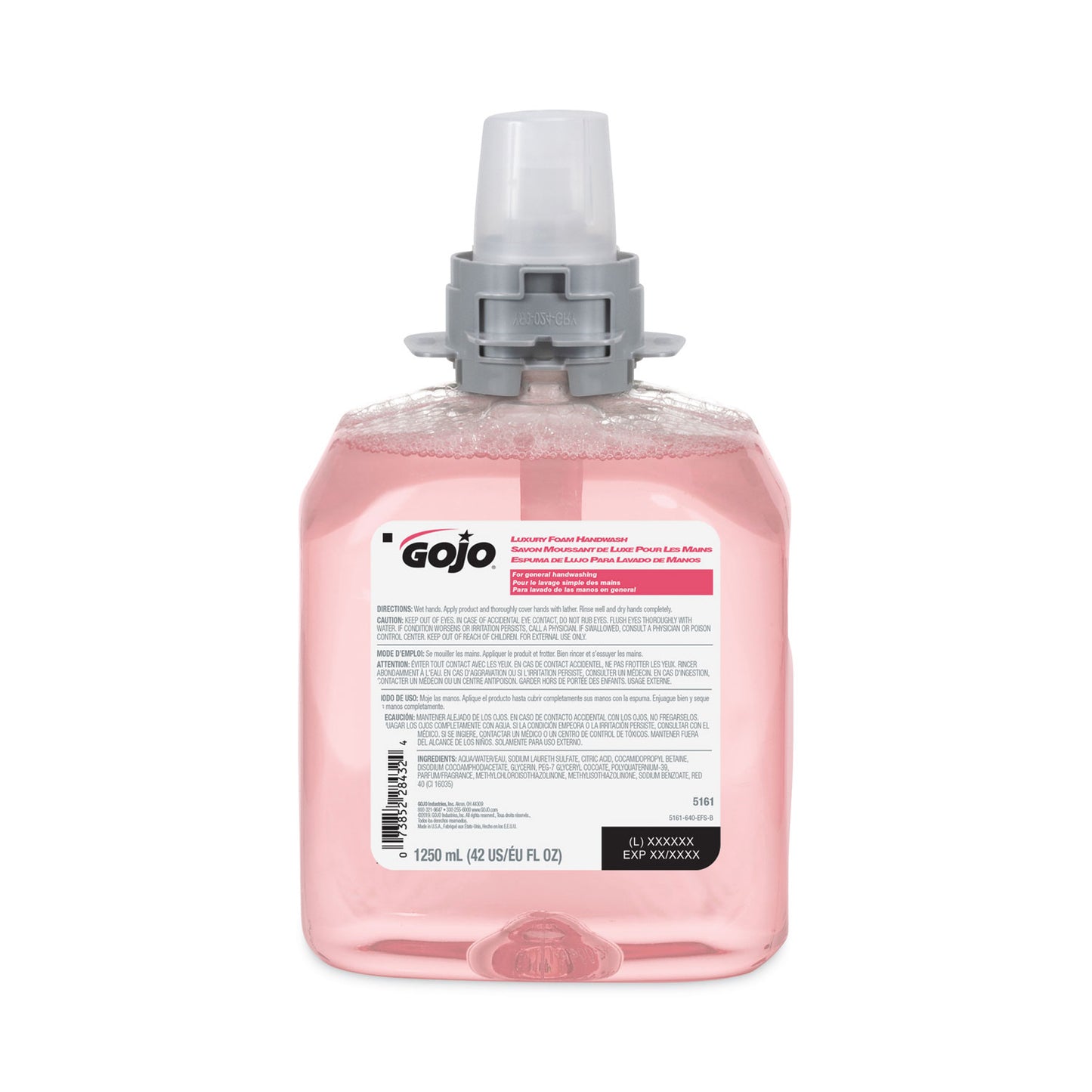 GOJO Luxury Foam Handwash Refill, For FMX-12 Dispenser, Cranberry Scent, 1,250 mL (516104EA)