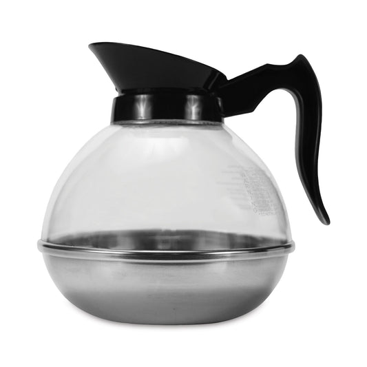 Coffee Pro Unbreakable Regular Coffee Decanter, 12-Cup, Stainless Steel/Polycarbonate, Black Handle (CPU12)