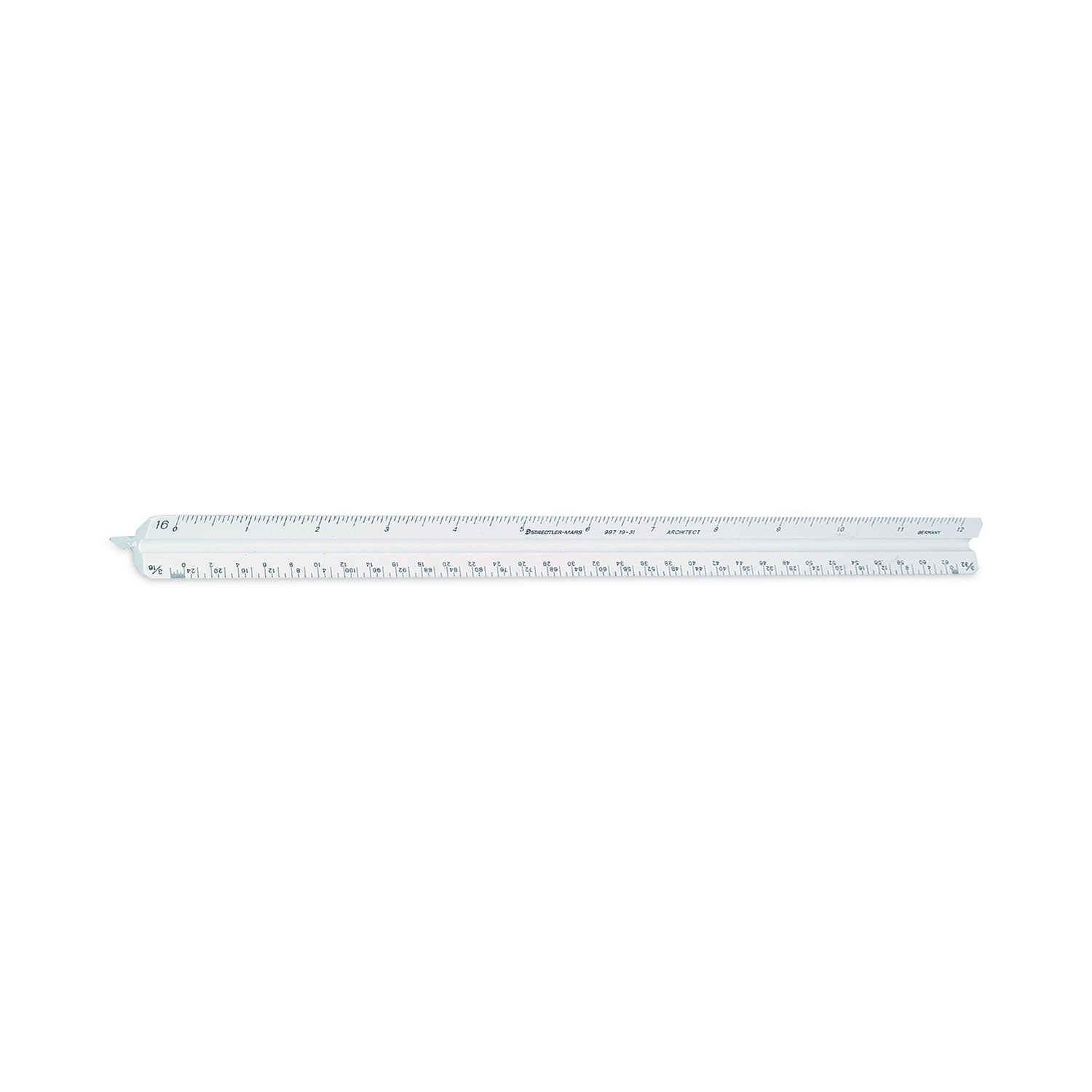 Staedtler Triangular Scale Plastic Architects Ruler, 12" Long, Plastic, White (9871931BK)