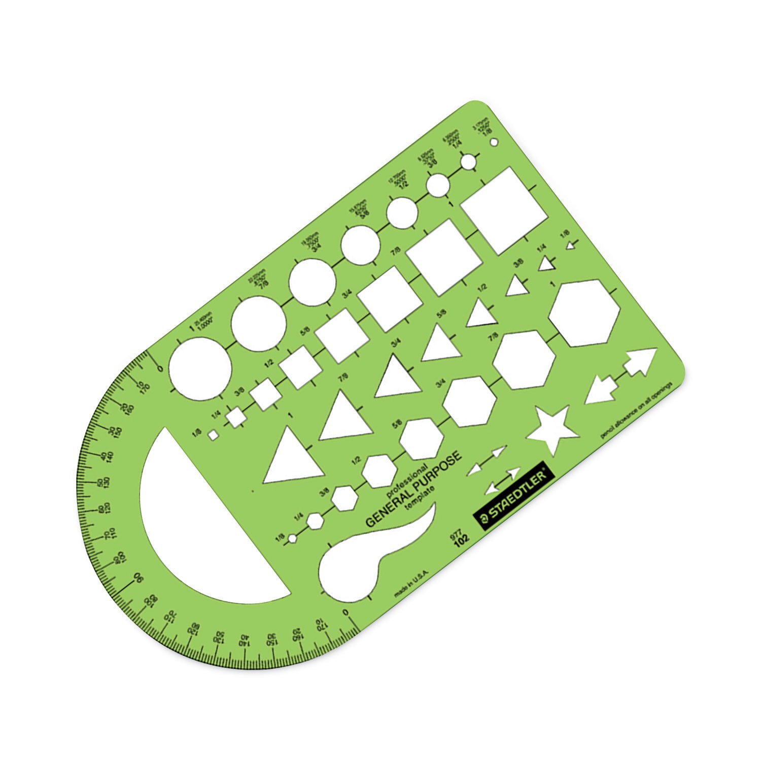 Staedtler Templates, 40 Geometric Shapes, 5.5 x 9.5, Green (977102EA)