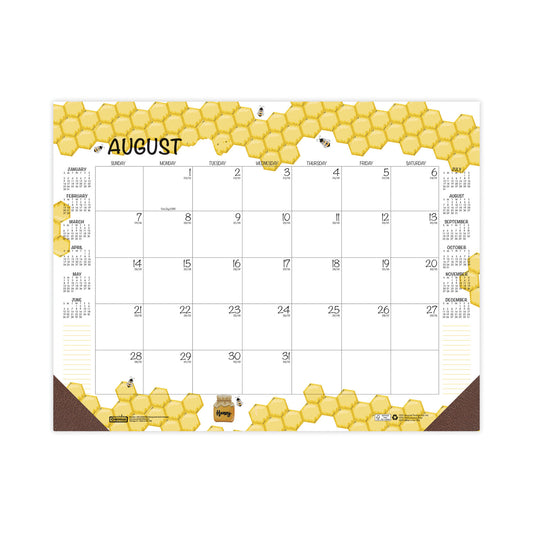 House of Doolittle Academic Year Recycled Honeycomb Desk Pad Calendar, 22 x 17, White/Multicolor Sheets, 12-Month (Aug to July): 2024 to 2025 (1565)