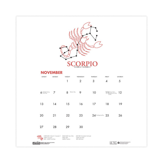 House of Doolittle Recycled Academic Zodiac Wall Calendar, 11 x 14, Multicolor Sheets, 12-Month (Aug to July): 2024 to 2025 (3185)