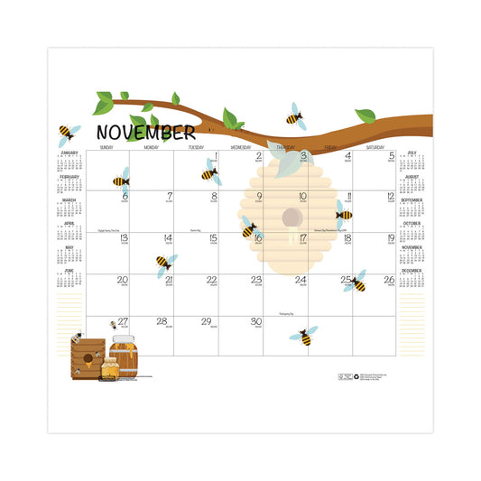 House of Doolittle Academic Year Recycled Honeycomb Desk Pad Calendar, 22 x 17, White/Multicolor Sheets, 12-Month (Aug to July): 2024 to 2025 (1565)