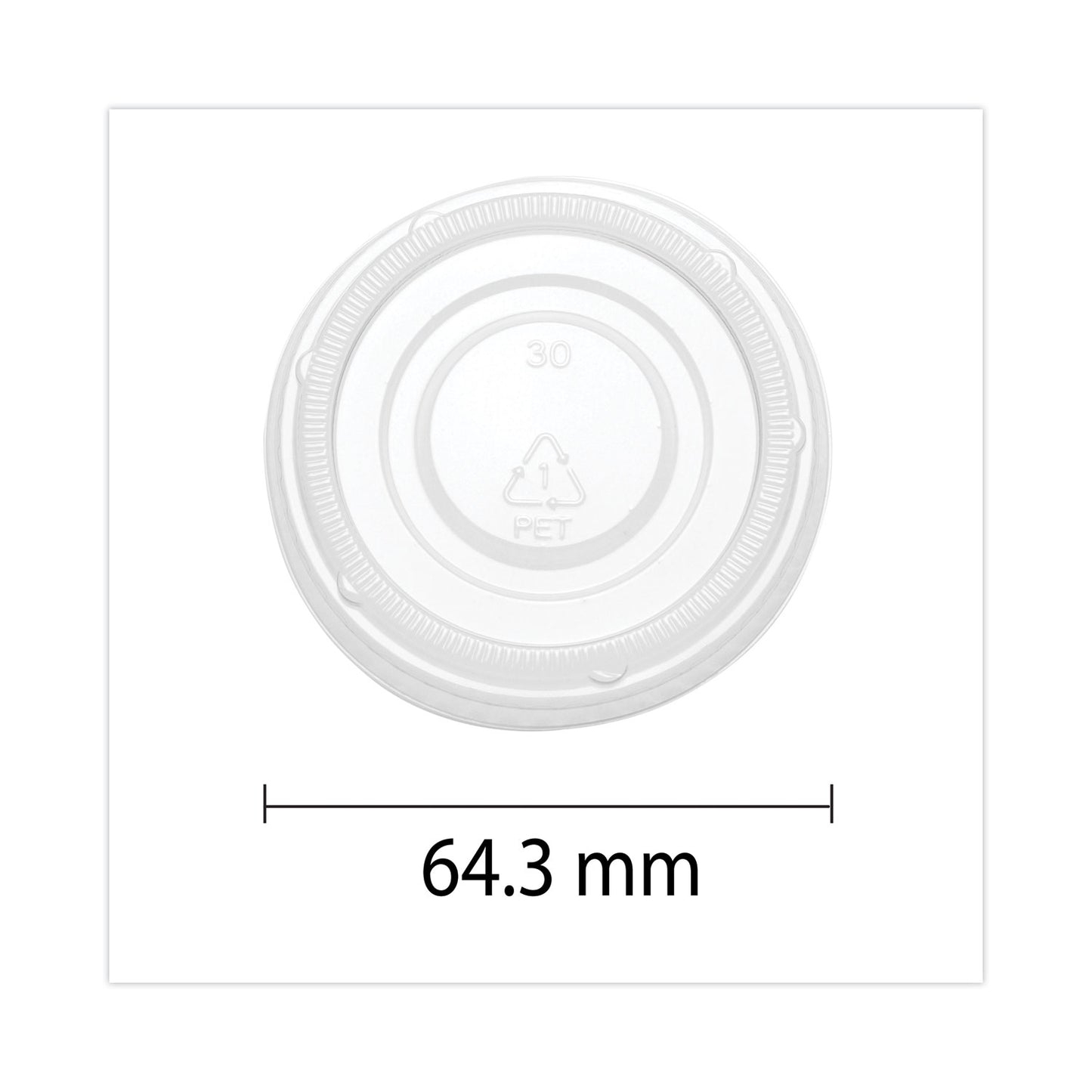 SupplyCaddy Portion Cup Lids, Fits 2 oz Portion Cups, Clear, 2,500/Carton (005L2C)