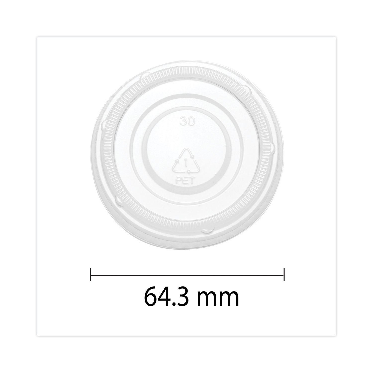 SupplyCaddy Portion Cup Lids, Fits 2 oz Portion Cups, Clear, 2,500/Carton (005L2C)