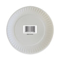 AJM Coated Paper Plates, 6" dia, White, 100/Pack, 12 Packs/Carton (CP6GOAWH)