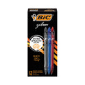 BIC Gel-ocity Quick Dry Gel Pen, Retractable, Fine 0.7 mm, Three Assorted Ink and Barrel Colors, Dozen (RGLCG11AST)