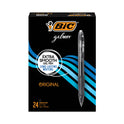 BIC Gel-ocity Gel Pen Value Pack, Retractable, Medium 0.7 mm, Black Ink, Clear/Black Barrel, 24/Pack (RLC241BK)