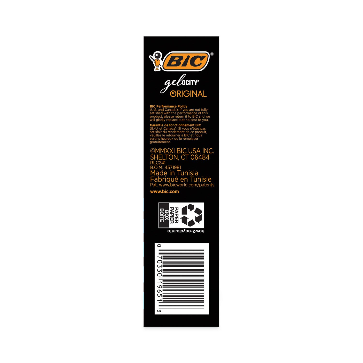 BIC Gel-ocity Gel Pen Value Pack, Retractable, Medium 0.7 mm, Black Ink, Clear/Black Barrel, 24/Pack (RLC241BK)