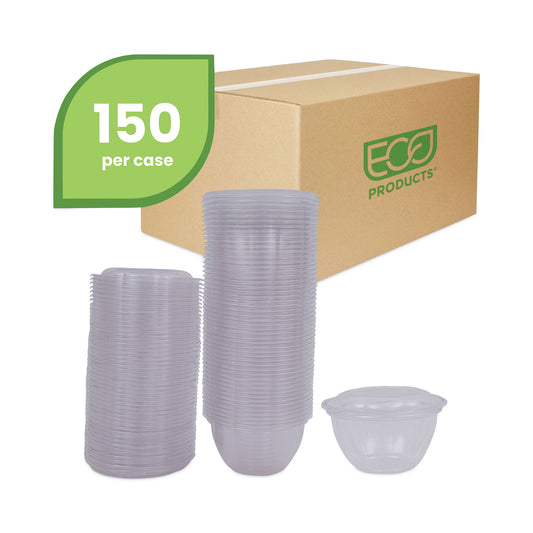 Eco-Products Renewable and Compostable Containers, 18 oz, 5.5" Diameter x 2.3"h, Clear, Plastic, 150/Carton (EPSB18)