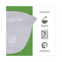 Eco-Products Renewable and Compostable Containers, 18 oz, 5.5" Diameter x 2.3"h, Clear, Plastic, 150/Carton (EPSB18)