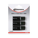 Innovera USB 3.0 Flash Drive, 8 GB, 3/Pack (82308)